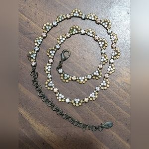 Vintage sorrelli with champagne and silver swarovski crystals 15"-19"